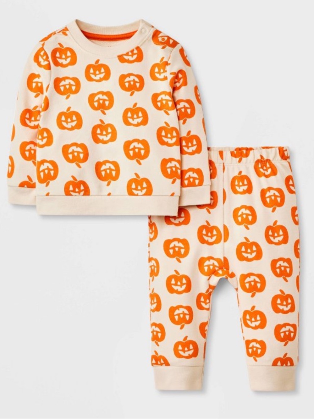 π NWT Cat & Jack Halloween Baby Outfit Bundle - Romper - Sweatsuit - Pumpkin π - Picture 10 of 16